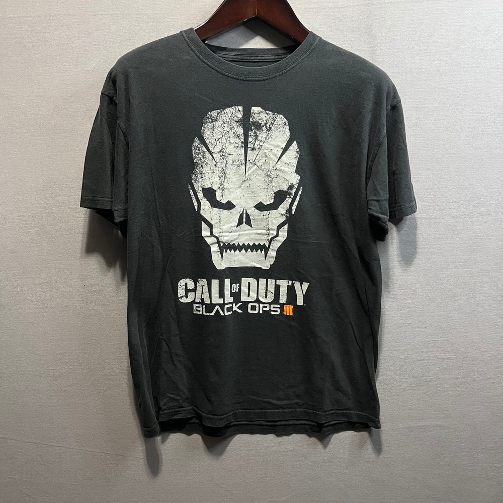 Call of Duty Black Ops III Graphic T-Shirt Mens Large Black Skull Activision Tee